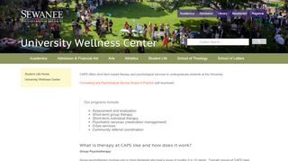 
                            6. Student Life • University Wellness Center • Counseling and ... - Sewanee - Sewanee Wellness Center Patient Portal