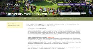 
                            4. Student Life • University Wellness Center • How do I ... - Sewanee - Sewanee Wellness Center Patient Portal