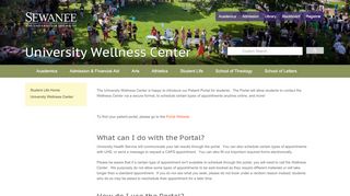 
                            1. Student Life • University Wellness Center • How do I use the Patient ... - Sewanee Wellness Center Patient Portal