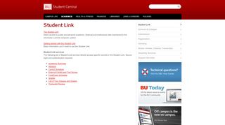 
                            2. Student Link » Student Central | Boston University - Bu Student Portal Portal
