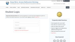 
Student Login - Easy New Jersey Defensive Driving Course  
