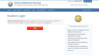 Student Login  Online Defensive Driving