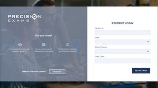 
                            2. Student Login - Precision Exams - Webexam Portal