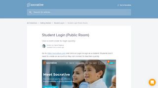 
                            4. Student Login (Public Room) | Socrative Support - B Socrative Portal
