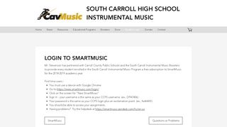 
Student Login | South Carroll High School Instrumental Music  
