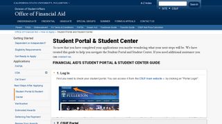 
                            4. Student Portal and Student Center - Cal State Fullerton - Fullerton Edu Portal