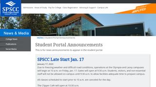 
                            3. Student Portal Announcements | South Puget Sound Community ... - Spscc Student Portal