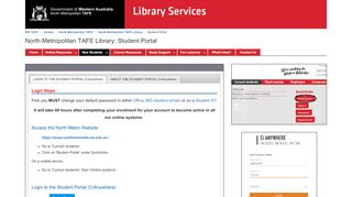 
                            8. Student Portal - North Metropolitan TAFE Library - Guides at ... - Tafe Portal Wa