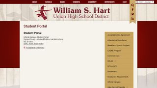 
                            7. Student Portal - Students - William S. Hart Union High School ... - Infinite Campus Sbac Student Portal