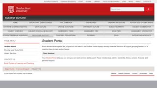 
                            1. Student Portal - Subject Outline - Charles Sturt University - Charles Sturt Uni Portal