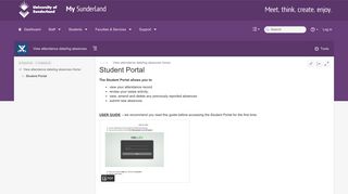 
                            3. Student Portal - View attendance data/log absences - My Sunderland - Sunderland University Portal