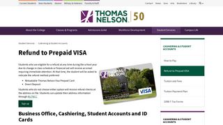 
                            2. Student Refunds | Thomas Nelson Community College - Tncc Educate Card Portal