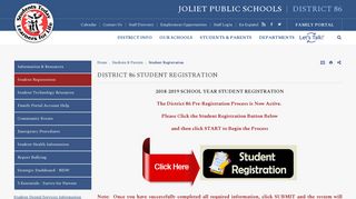 
                            3. Student Registration - Joliet Public Schools District 86 - Joliet 86 First Class Portal