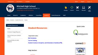 
                            7. Student Resources / Home - Colorado Springs School - Student Connect D11 Portal