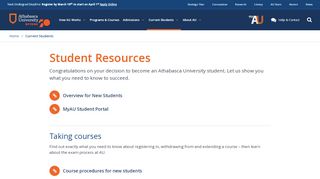 Student Resources - Online Learning : Athabasca University - Athabasca University Student Portal