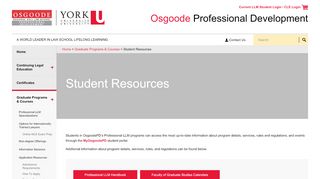 Student Resources - OsgoodePD - OsgoodePD - Osgoode Portal