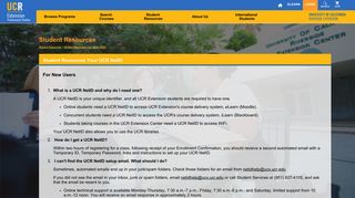 
                            3. Student Resources Your UCR NetID - UCR Extension - University of ... - Ucr Extension Student Portal
