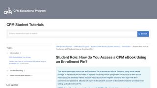 
Student Role: How do You Access a CPM eBook Using an ...
