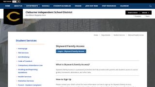 
                            4. Student Services / Skyward Family Access - Cleburne ISD - Cleburne High School Skyward Portal