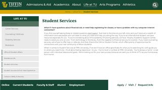 
                            8. Student Services | Tiffin University - Tiffin Edu Portal