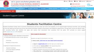 
                            2. Student Support Centre - I.K. Gujral Punjab Technical University ... - Ptu Portal