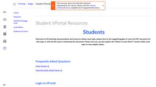 
                            5. Student VPortal Resources: V-Portal Resources - Dashboard - Vportal Student Portal