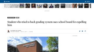 5. Student who tried to hack grading system sues school board for ... - Sues Student Portal
