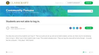 
                            2. Students are not able to log in. – Classcraft - Knowledge Center - Game Classcraft Com Portal