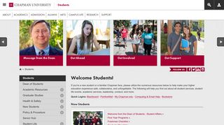 
                            3. Students | Chapman University - My Chapman Portal