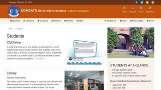 
                            3. Students - COMSATS Lahore - Cu Online Lahore Student Portal