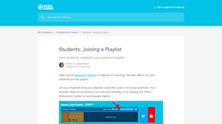 
                            7. Students: Joining a Playlist | Legends Of Learning - Hall of ... - Legends Of Learning Student Login