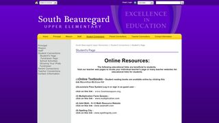 
                            7. Student's Page - South Beauregard Upper Elementary - Louisianapass Org Portal