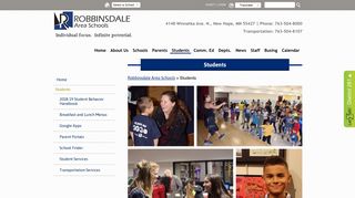 Students - Robbinsdale Area Schools - Rdale Parent Portal