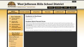 
Students - West Jefferson Hills School District
