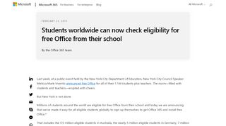 
                            6. Students worldwide can now check eligibility for free Office ... - Une Outlook 365 Portal