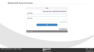 
                            8. StudentVUE - Oxnard Union High School District - Vue Account Portal