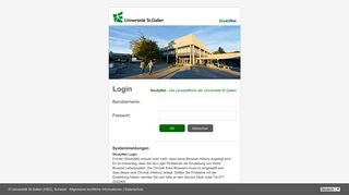 
                            2. Studynet - Universität St. Gallen - Login Pages - Service Portal Unisg