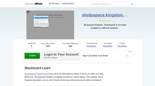 
                            9. Studyspace.kingston.ac.uk website. Blackboard Learn. - Kingston University Study Space Blackboard Portal