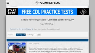 
                            7. Stupid Rookie Question - Comdata Balance Inquiry - Page 1 ... - Comdata Portal Page