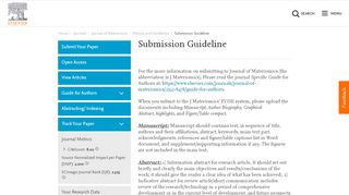 
                            7. Submission Guideline - Policies and Guidelines - Elsevier - Evise Author Login