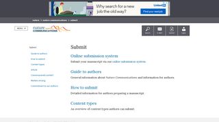 Submit | Nature Communications - Nature Submission Portal