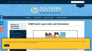 
                            8. SUBR Email Login Links and Information | Southern University ... - Www Southern Edu Portal