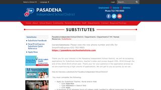 
Substitutes - Pasadena Independent School District  
