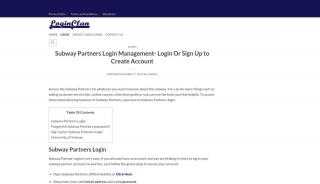 
                            3. Subway Partners Login | Sign In Or Create New Subway Account - Subway Partners Login Portal