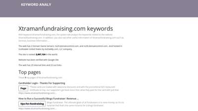 Suggestions "Xtramanfundraising Com" keyword analysis