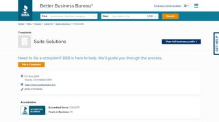 
                            5. Suite Solutions | Complaints | Better Business Bureau® Profile - Suite Solutions Portal
