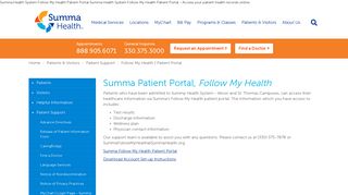 
                            3. Summa Health System Follow My Health Patient Portal - Summa Health Patient Portal