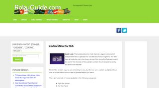 
SundanceNow Doc Club | Roku Guide  
