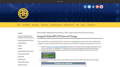 Sungard/eSchoolPLUS Password Change - Alamo Heights ...