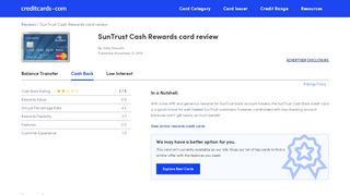 
SunTrust Cash Rewards Credit Card Review - CreditCards.com  
